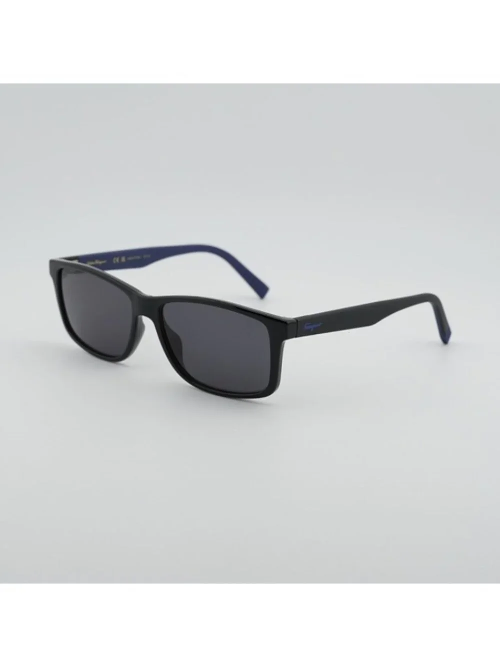 Salvatore Ferragamo SF938S 962 Sunglasses Black Rectangle Frame, Grey Lenses